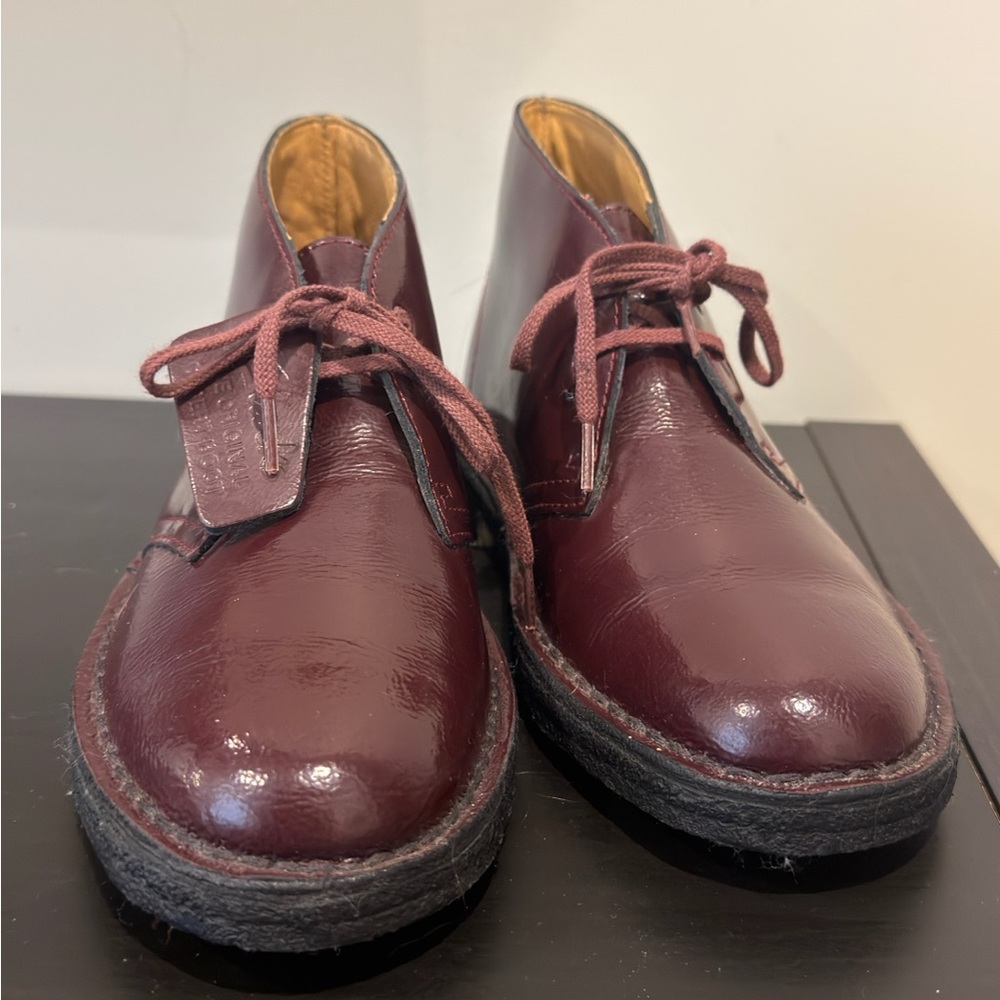 Clarks Originals Oxblood Polished Leather Desert Boots – Women’s US 6.5 / EU 37